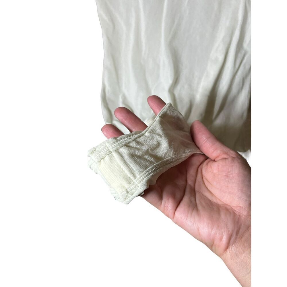 SKIMS Mesh T-Shirt Bodysuit In Bone Women’s Sheer Top Size M‎ NWT - Picture 4 of 8